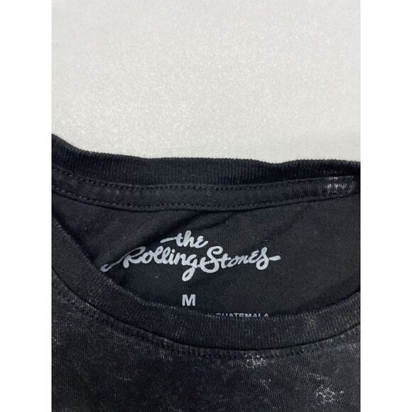 The Rolling Stones Graphic T-shirt Women Medium Black Acid Wash Music - Picture 4 of 5